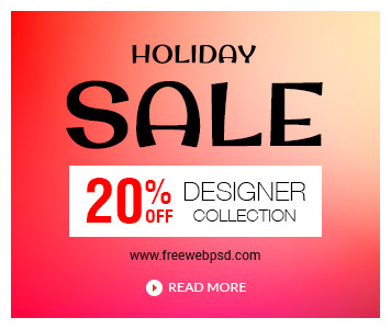 holiday sale banner psd file
