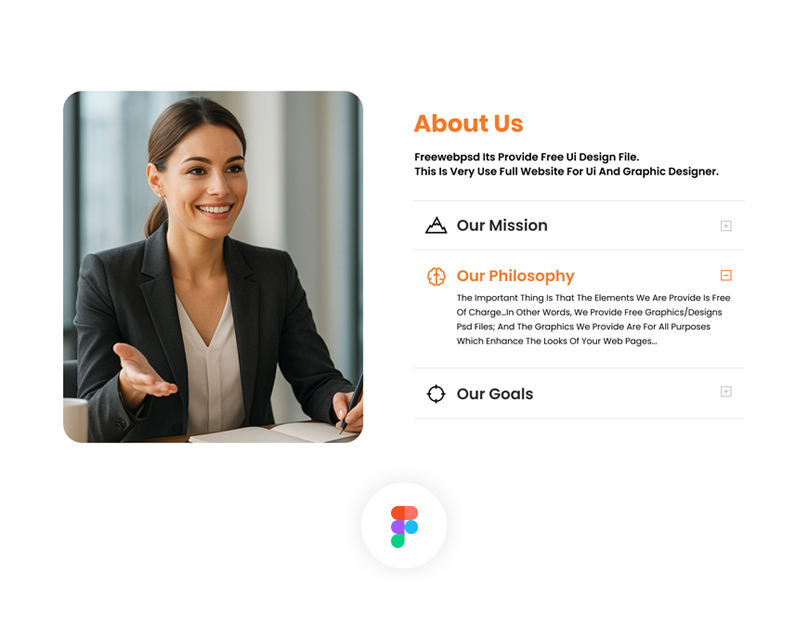 accordion ui about us design