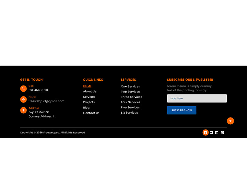 Responsive footer UI design