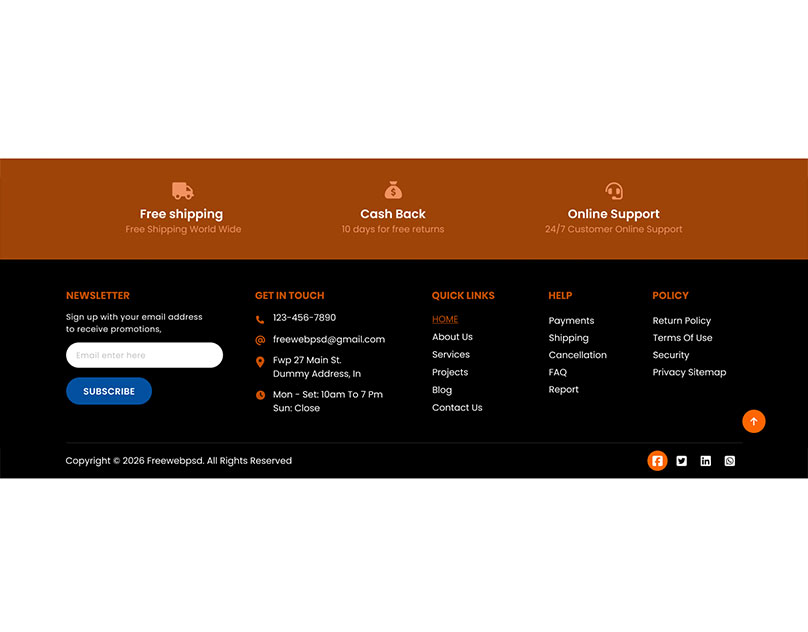 Footer UI kit Figma
