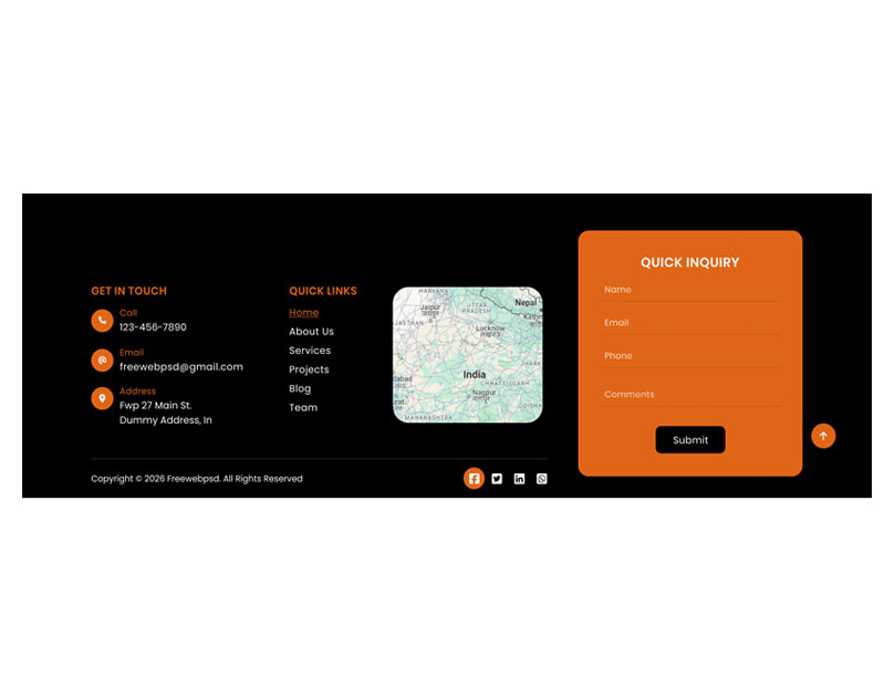 Modern footer Figma template